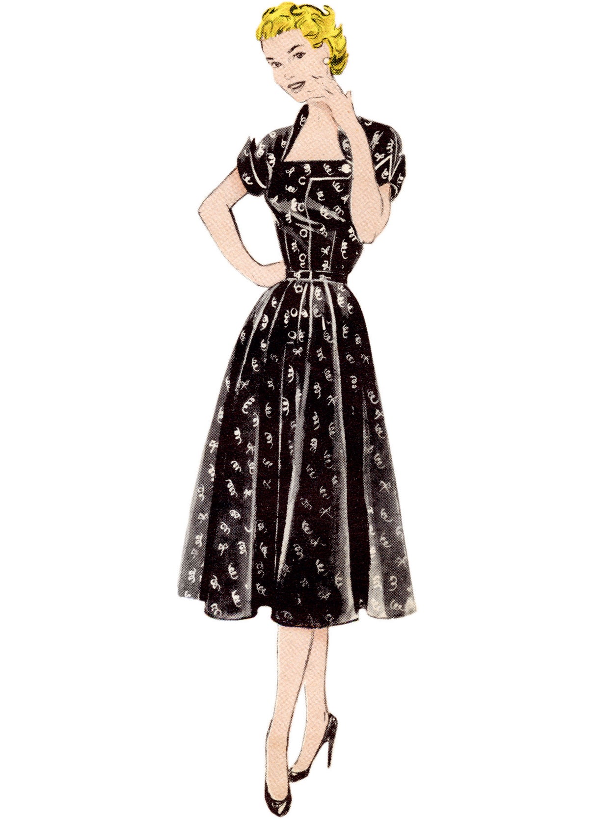 Patron Butterick n°7019 – Robe vintage des années 1950