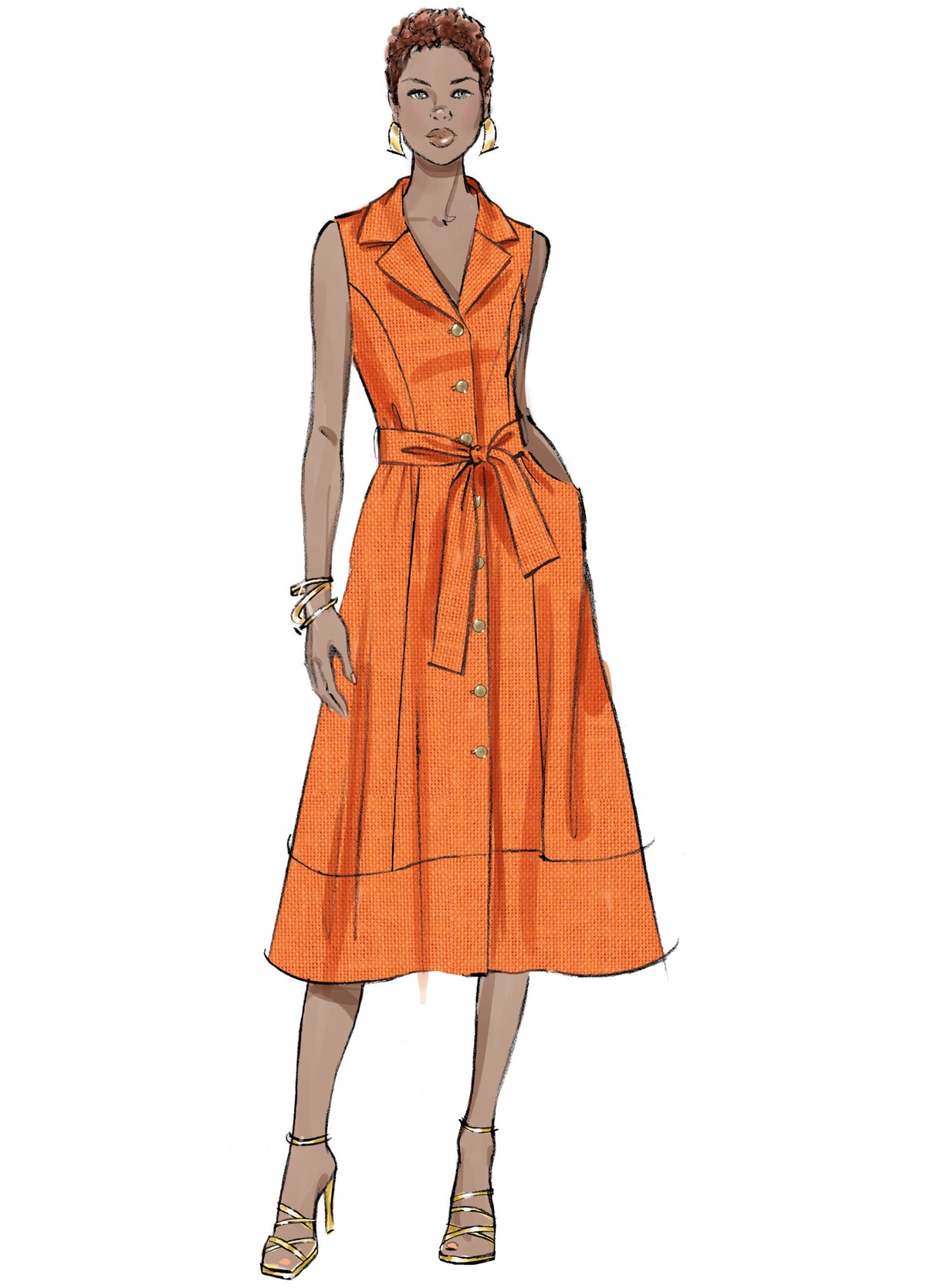 Patron Butterick n°7038 – Robe midi ajustée