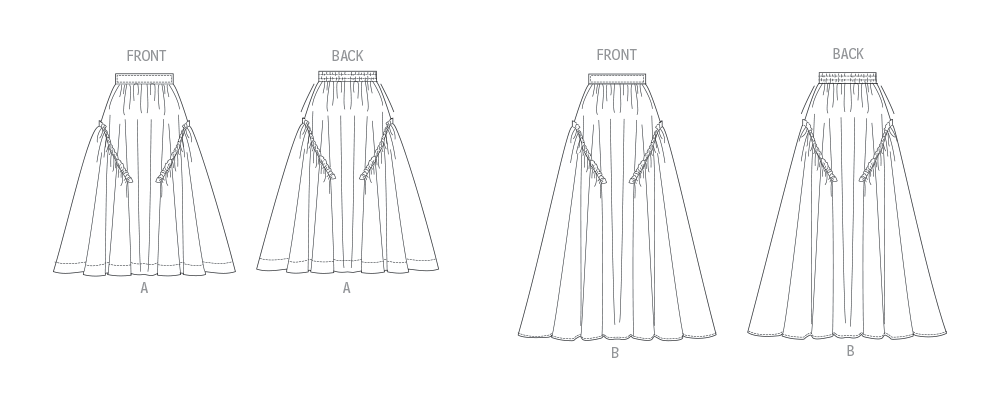 Patron Butterick n°7044 – Jupe évasée deux longueurs