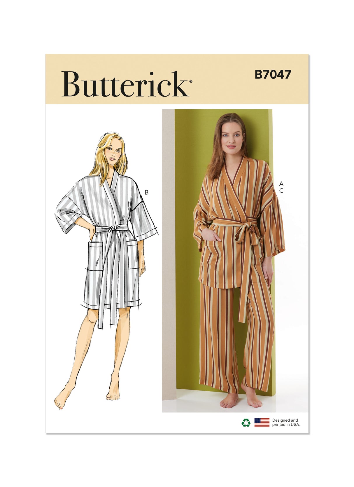Patron Butterick n°7047 – Robe d’intérieur et pantalon