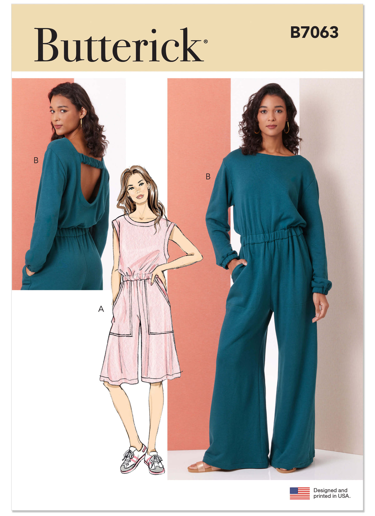Patron Butterick n°7063 – Combinaison en maille à dos nu