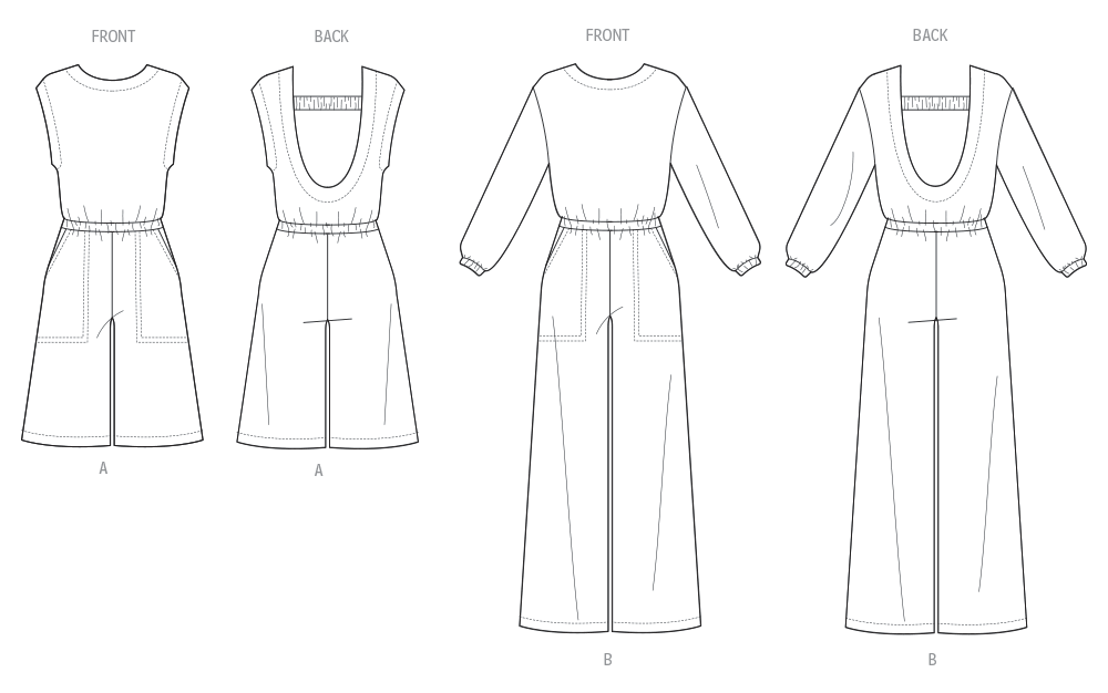 Patron Butterick n°7063 – Combinaison en maille à dos nu