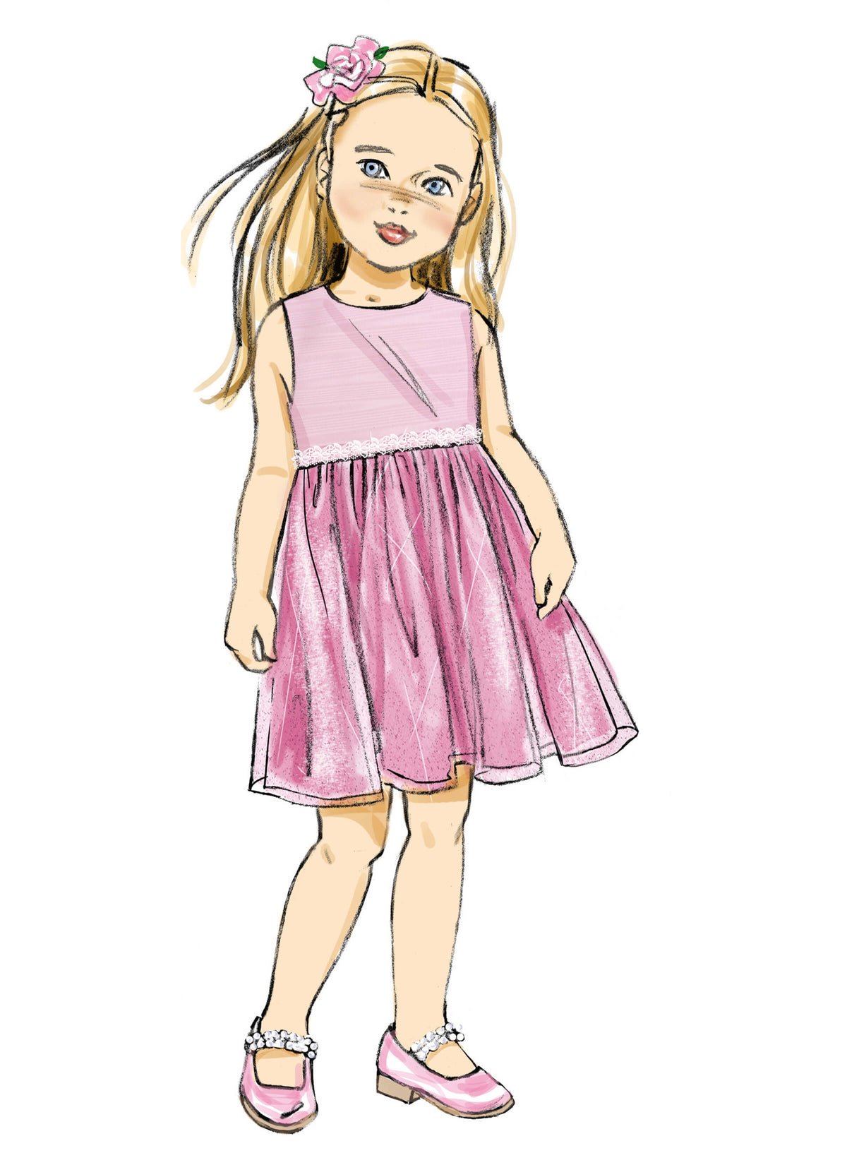 Patron Butterick n°7068 – Manteau et robe coordonnés pour fille