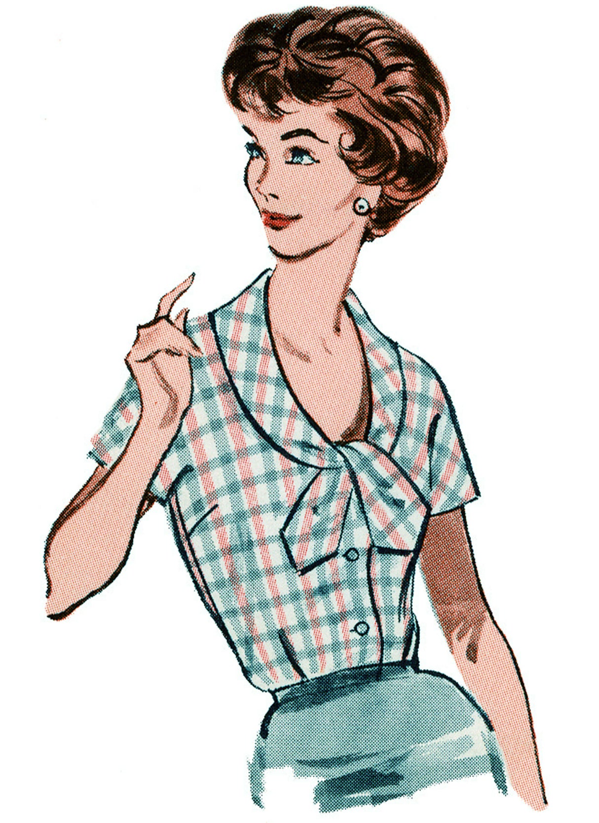 Patron Butterick n°7071 – Blouse vintage années 1960 à quatre encolures