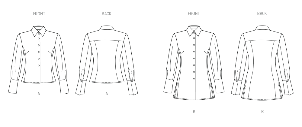 Patron Butterick n°7078 – Chemise cintrée en deux longueurs