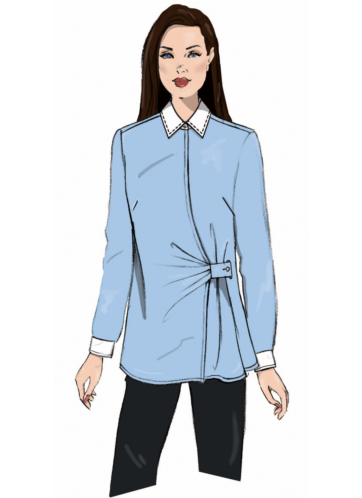 Patron Butterick n°7080 – Blouse ample à col montant