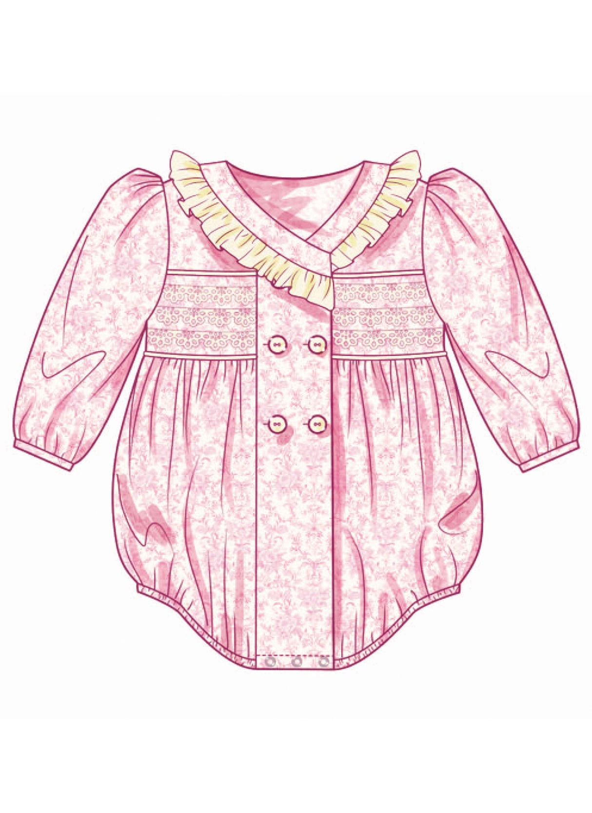 Patron Butterick n°7085 – Grenouillère et bonnet pour bébé