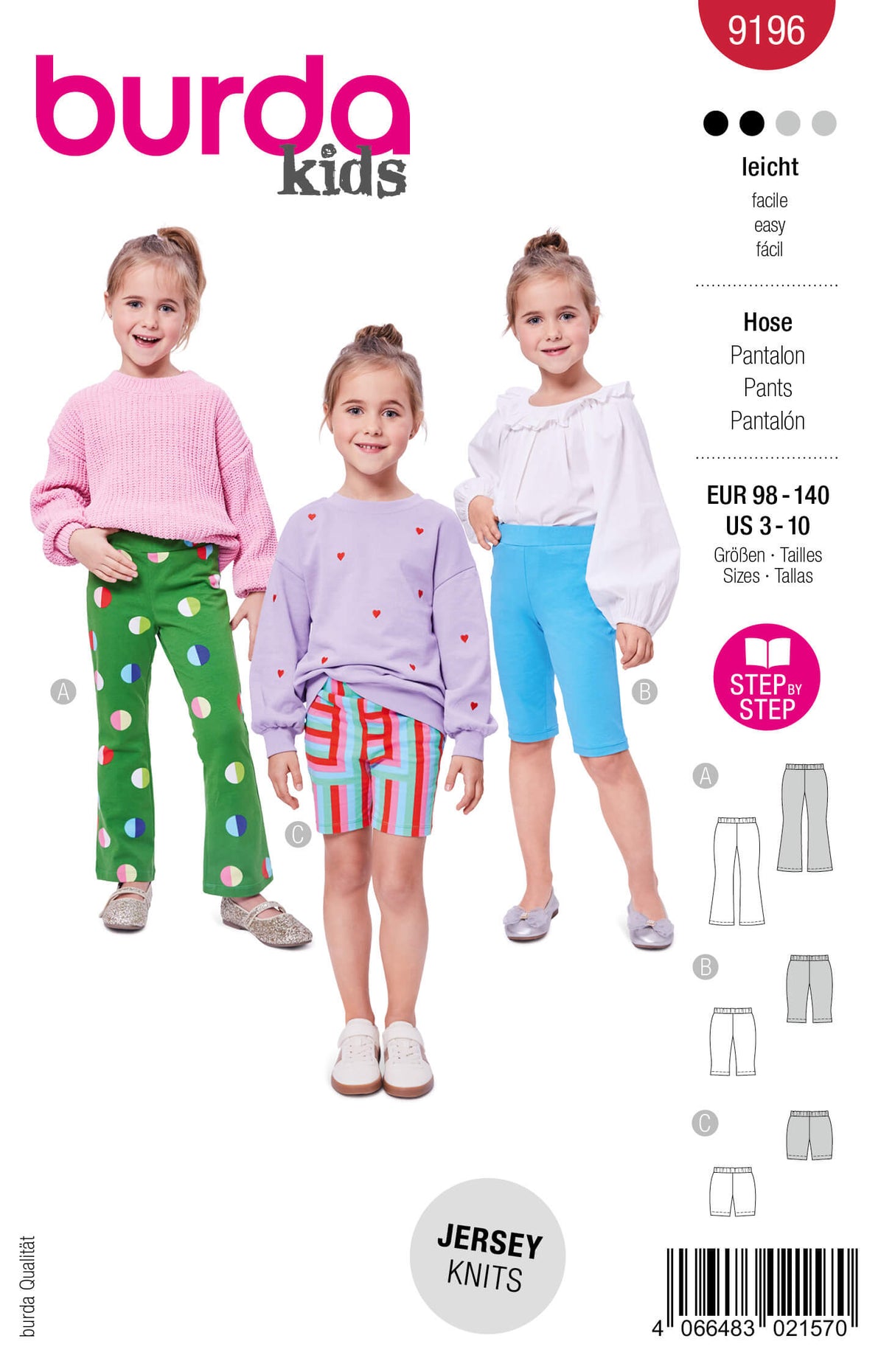 Patron Burda 9196 – Legging enfant