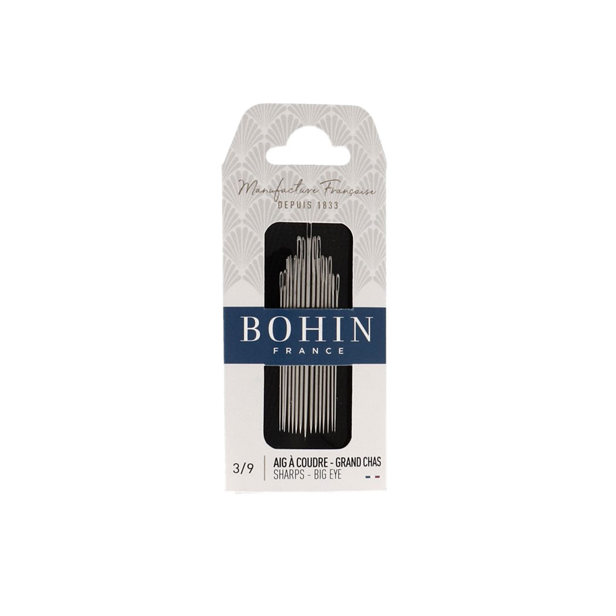 Aiguilles à coudre BOHIN – Grand chas, assortiment n°3 à 9