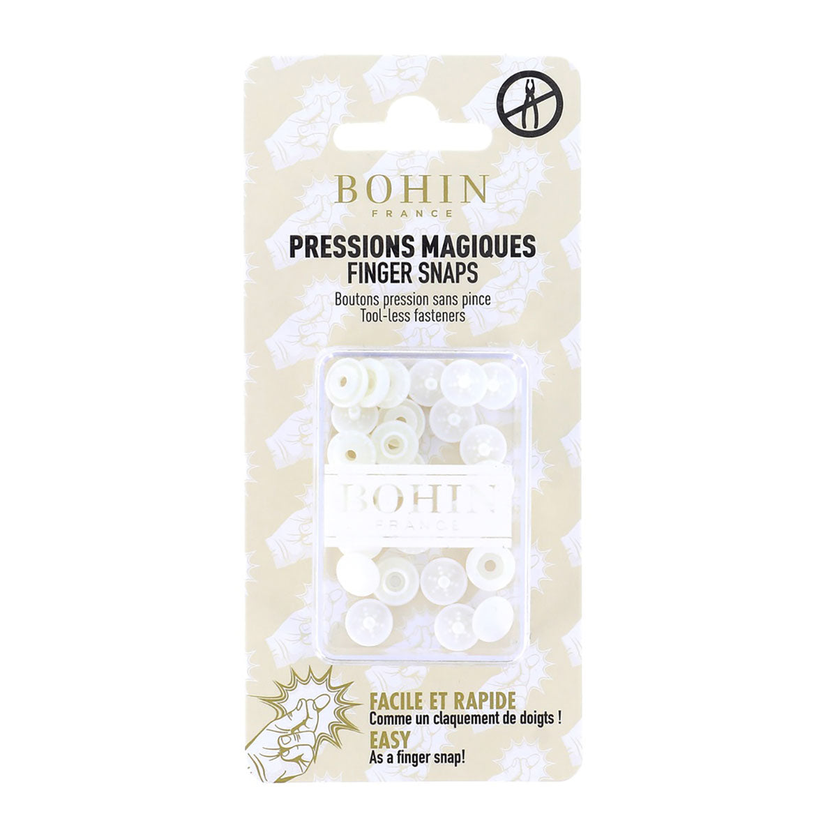 Pressions magiques BOHIN 9 mm – Blanc