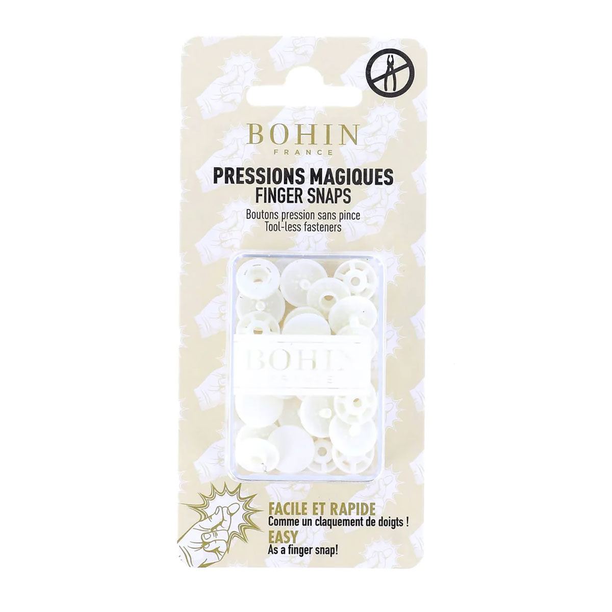 Pressions magiques BOHIN 13 mm – Blanc