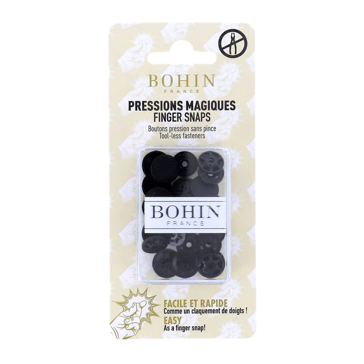 Pressions magiques BOHIN 13 mm – Noir