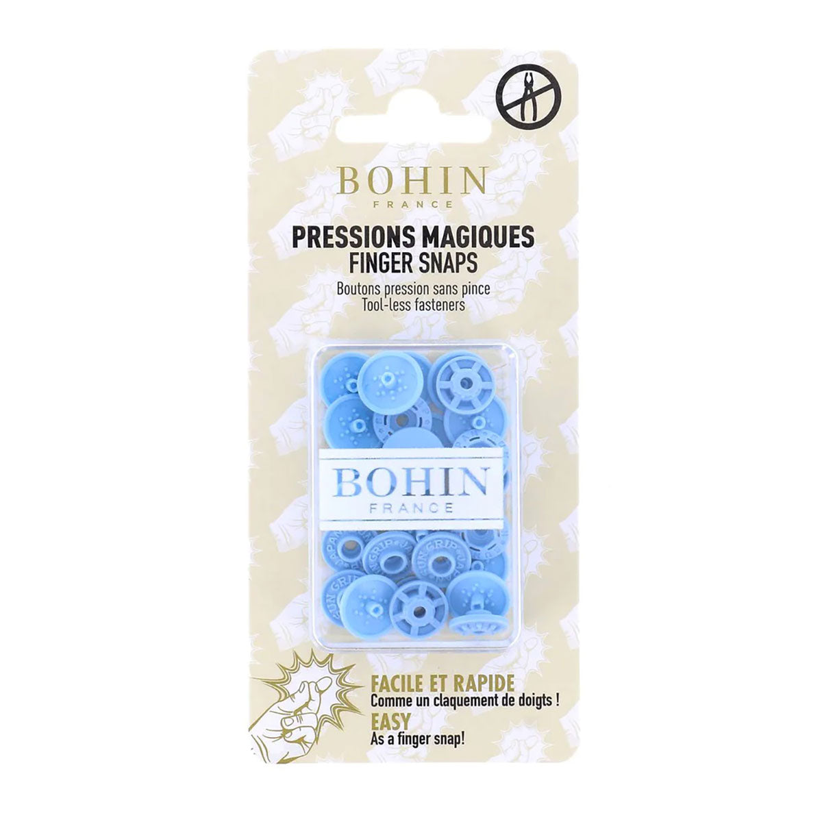 Pressions magiques 13 mm – Bleu layette
