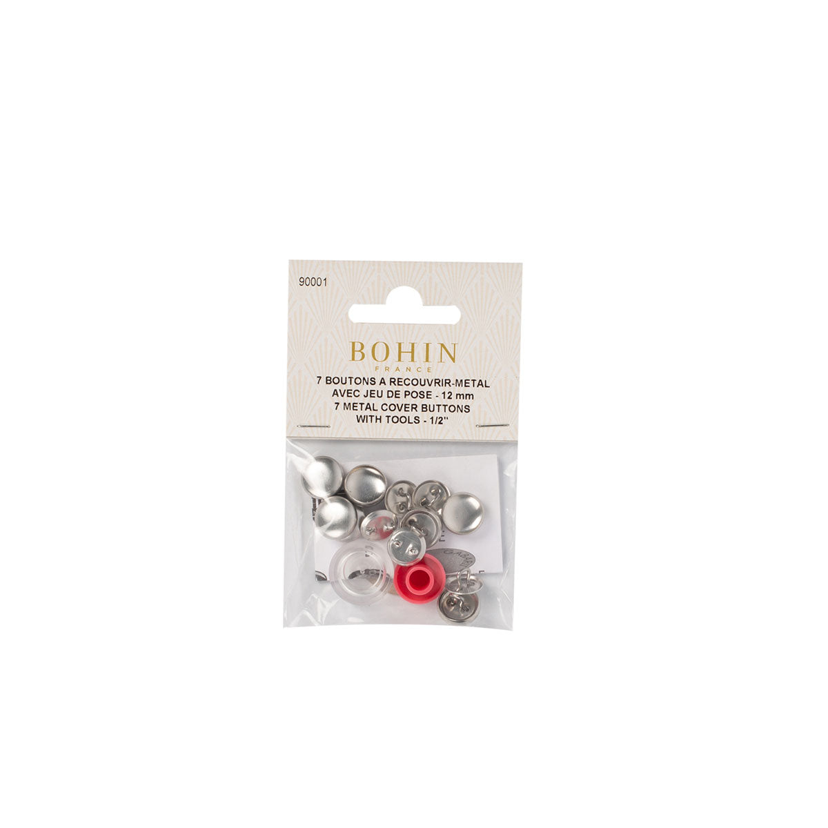 Boutons à recouvrir en métal à coudre BOHIN – 12 mm