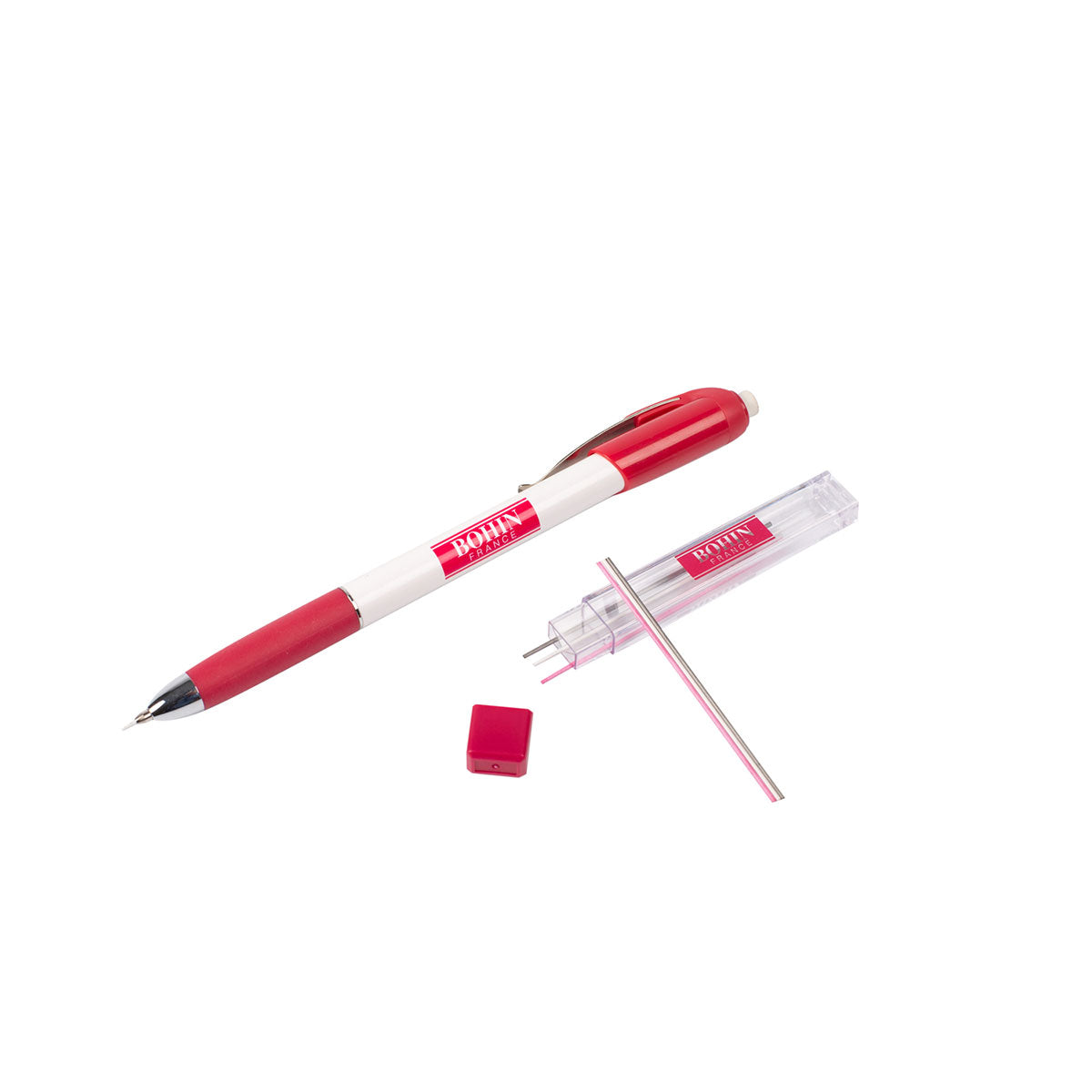 Crayon porte-mine 0,9 mm Bohin avec recharge blanche et colorée