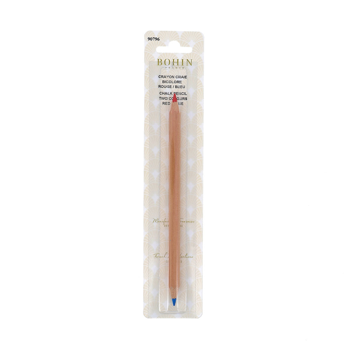 Crayon de marquage pour tissu BOHIN bicolore – Rouge et Bleu