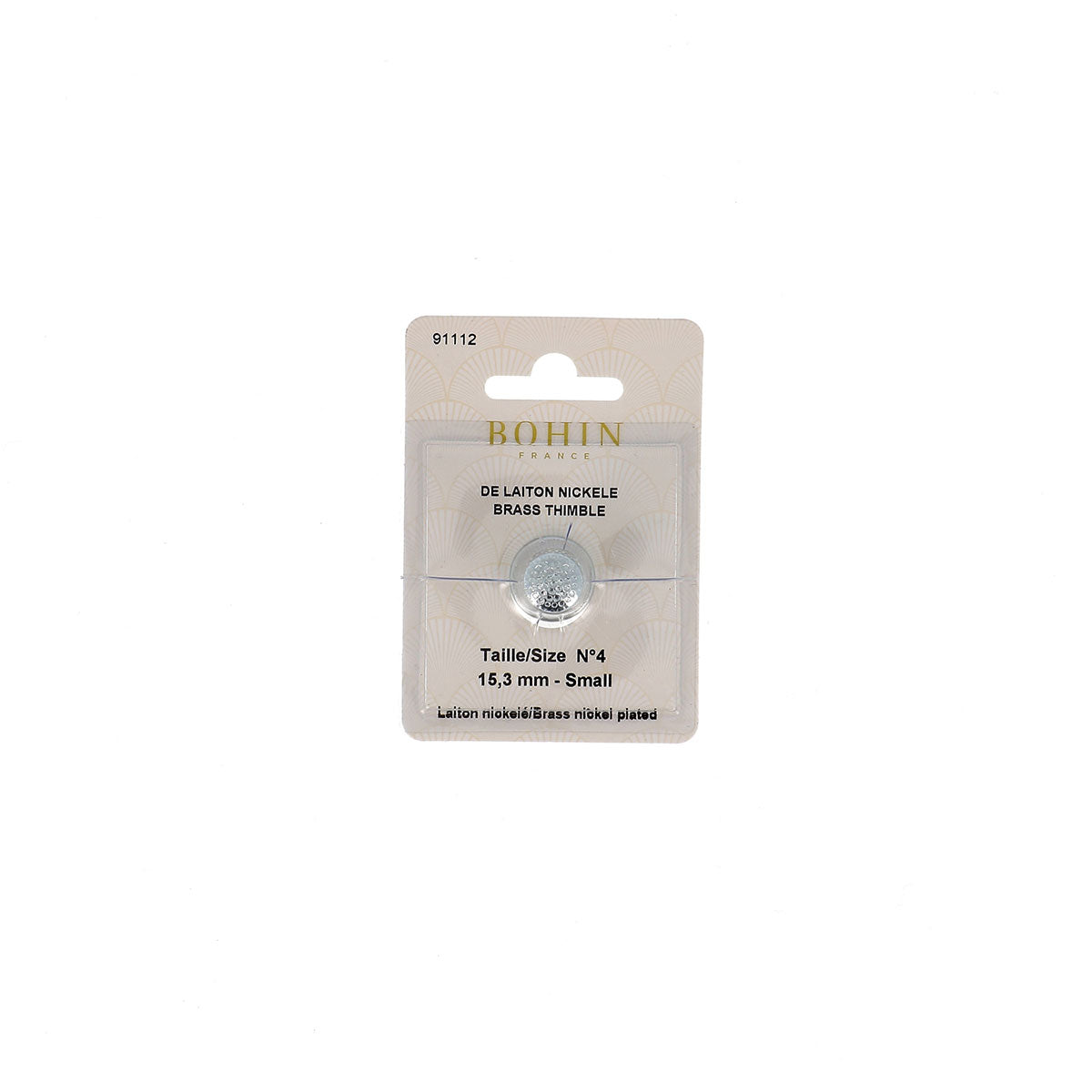 Dé à coudre en laiton nickelé BOHIN – Taille 15,3 mm