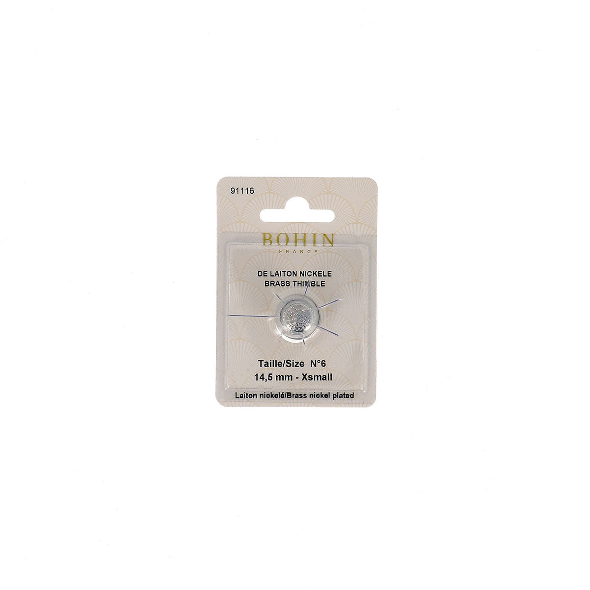 Dé à coudre classique en laiton nickelé BOHIN – Taille 14,5 mm