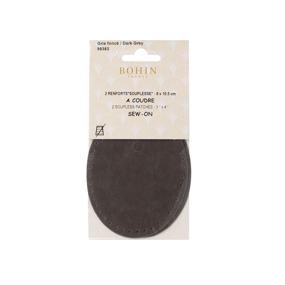 Renforts coudes et genoux imitation daim gris foncé à coudre