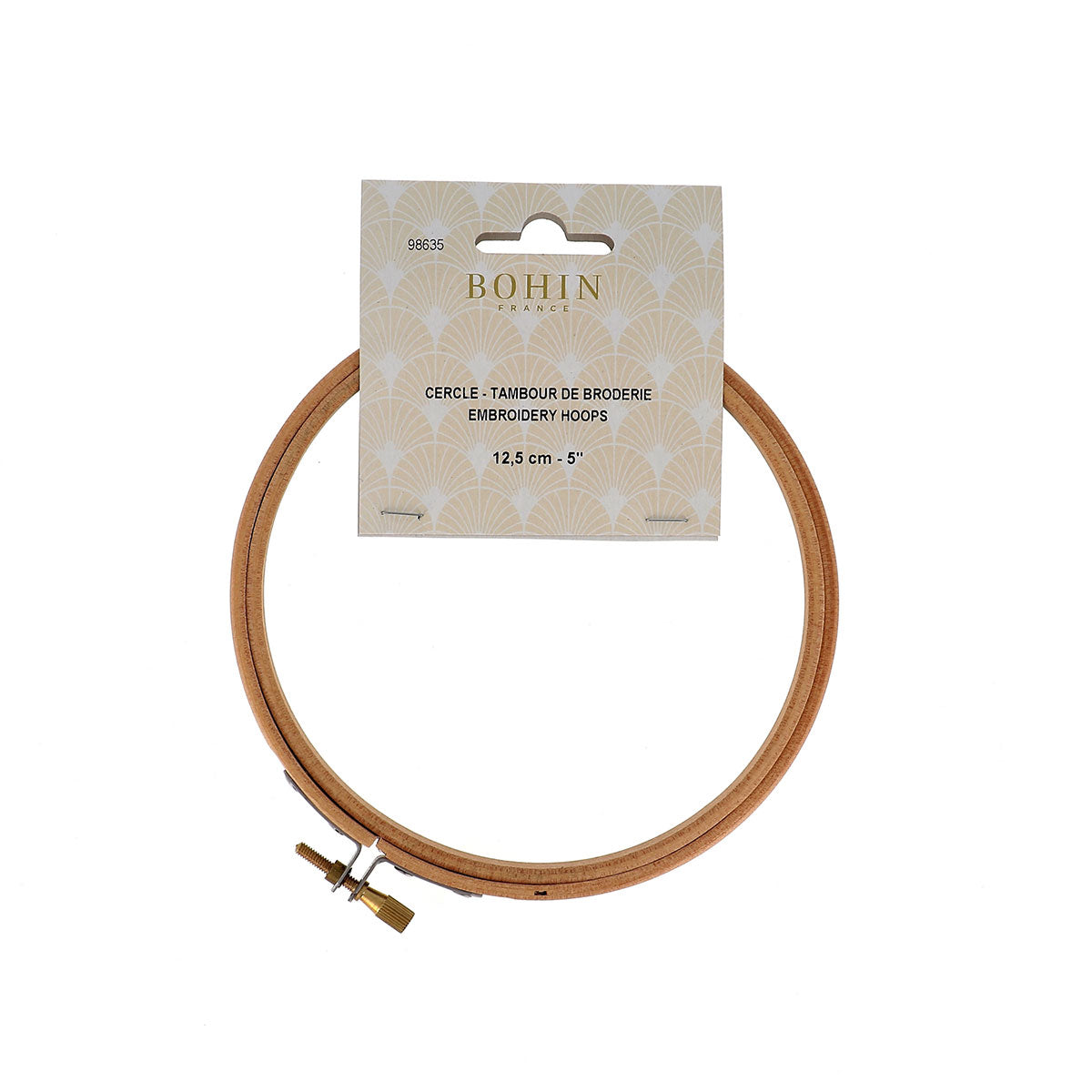 Tambour à broder en bois BOHIN – Diamètre 12,5 cm