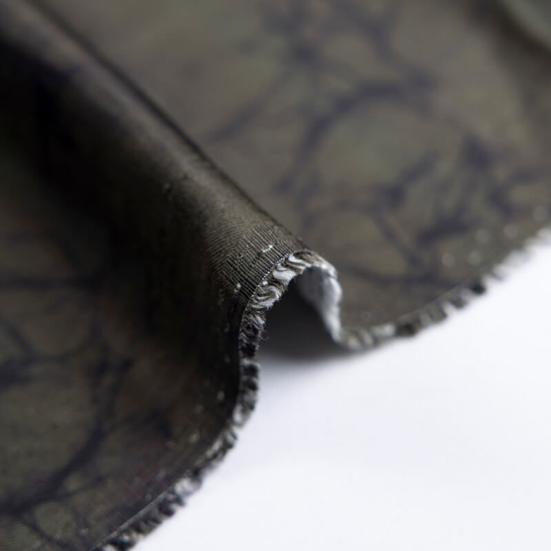 Twill 100% viscose – Marbré kaki foncé