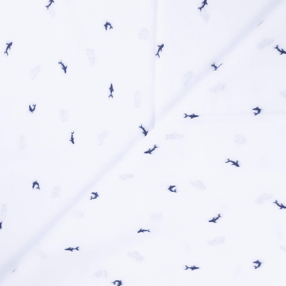 Oxford 100% coton – Requins bleu fond blanc
