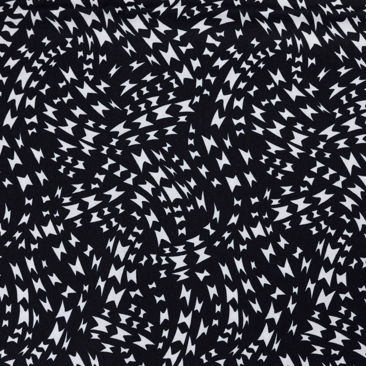 Twill 100% viscose – Éclairs blancs sur fond noir