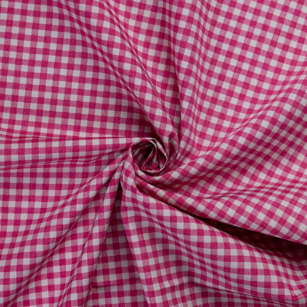 Popeline 100% coton - Vichy rose fuchsia (3mm)