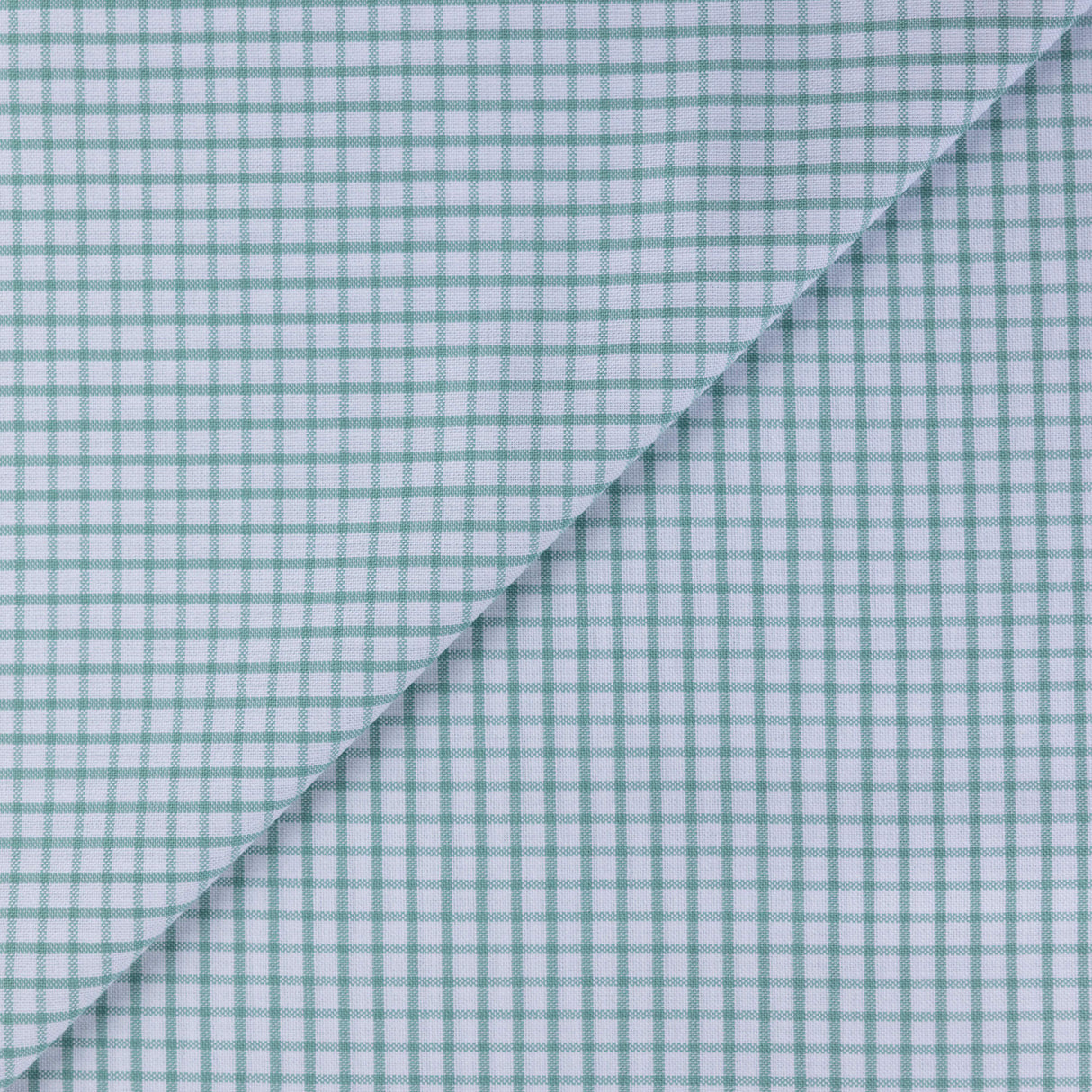 Oxford 100% coton - Carreaux vert fond blanc