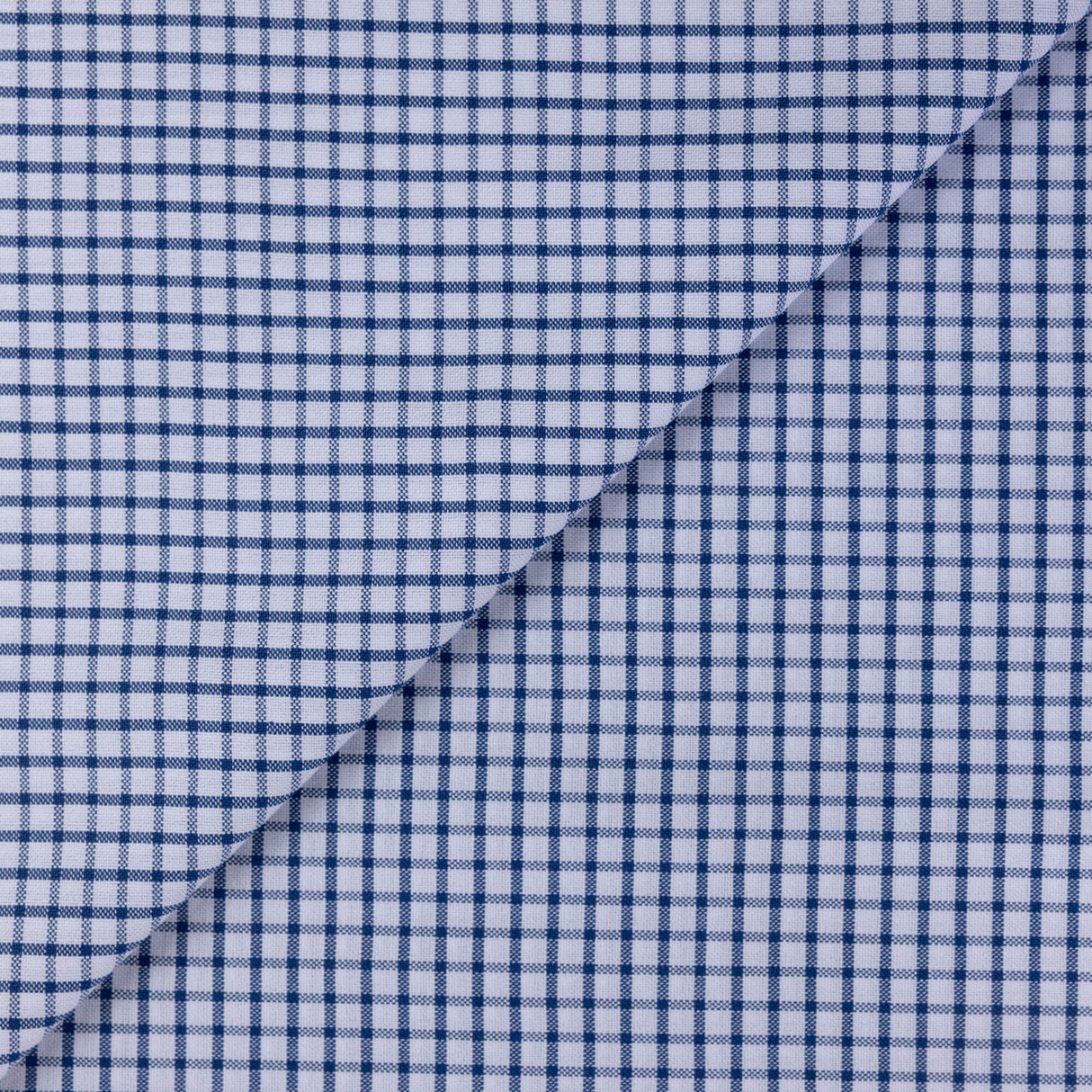 Oxford 100% coton - Carreaux bleu marine fond blanc