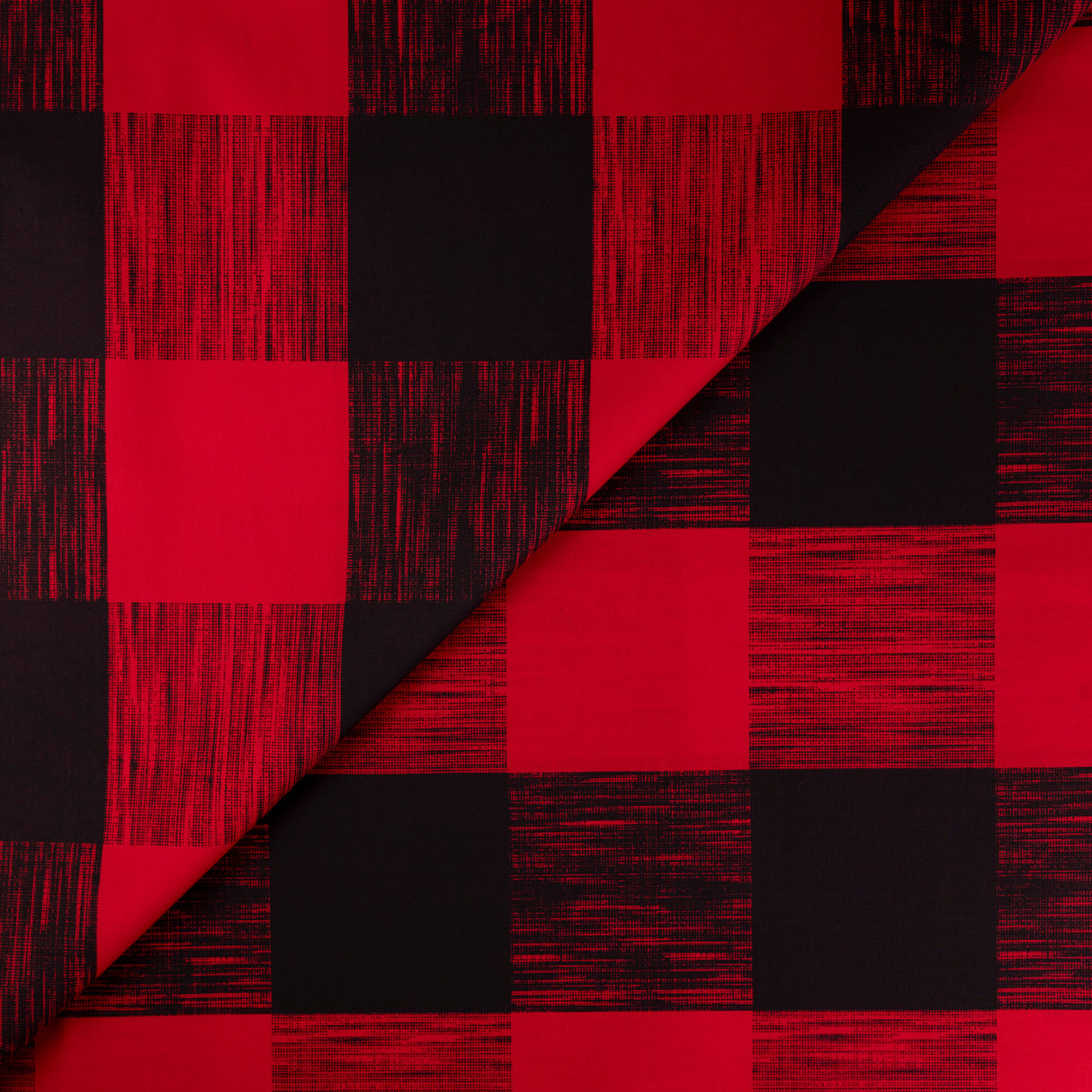 Popeline coton & élasthanne – Carreaux rouge et noir