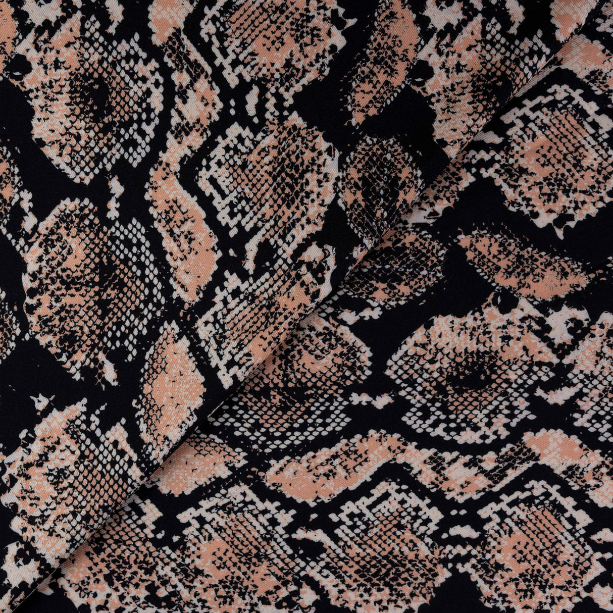 Twill 100% viscose – Python orange et noir