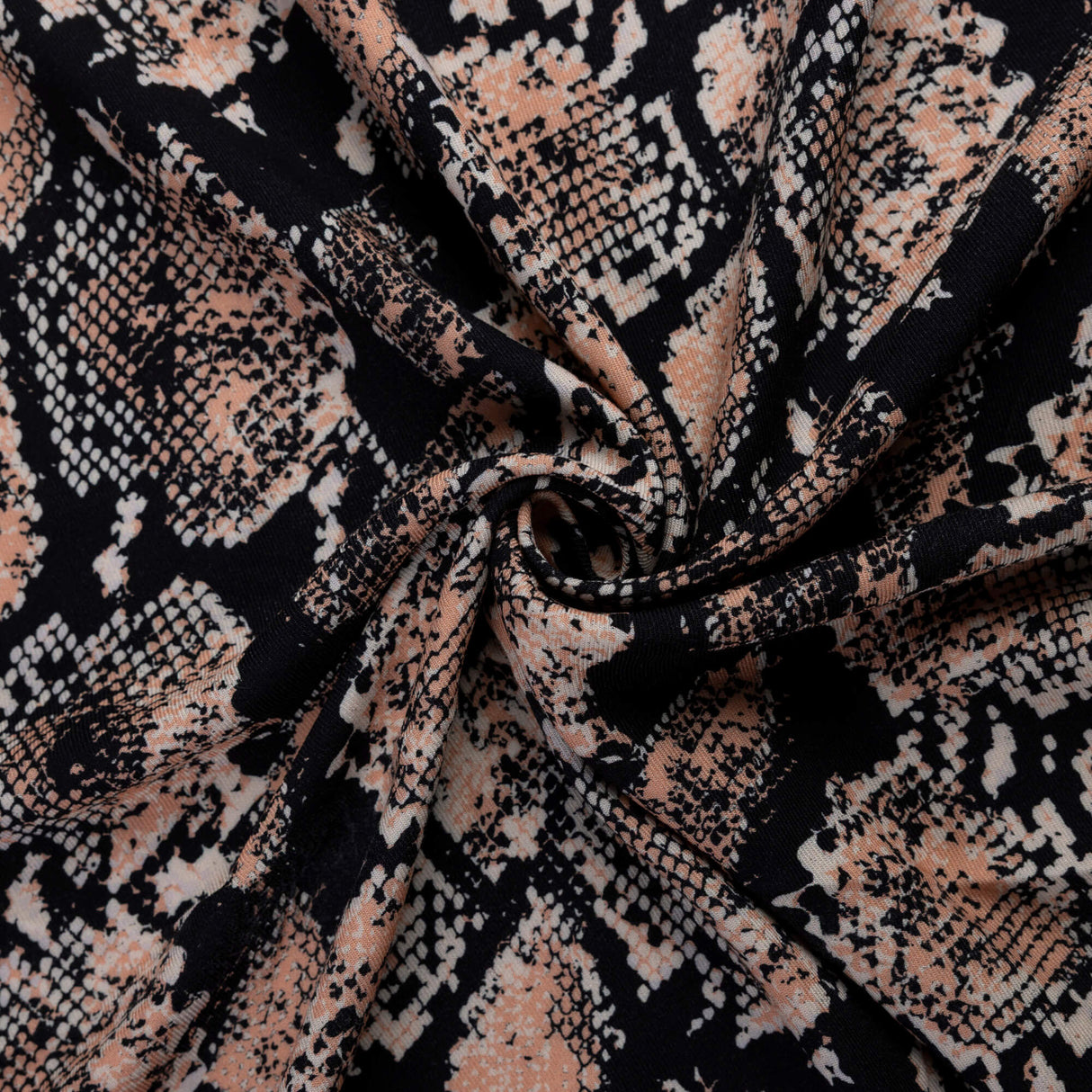 Twill 100% viscose – Python orange et noir