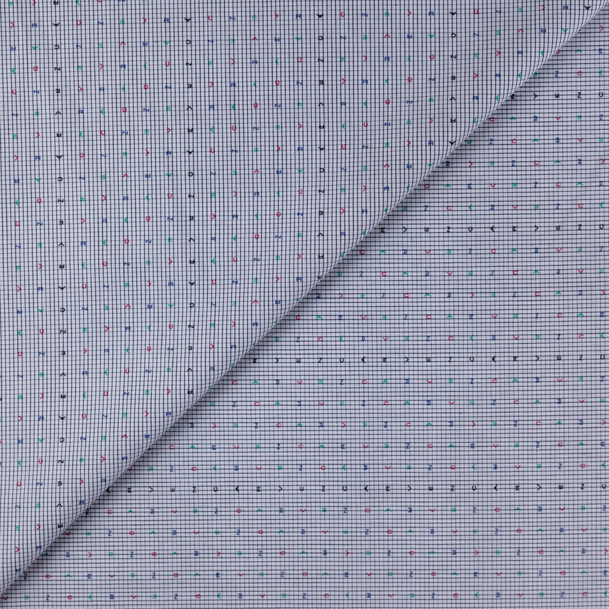 Popeline 100% coton – Carreaux noir & lettres multicolores