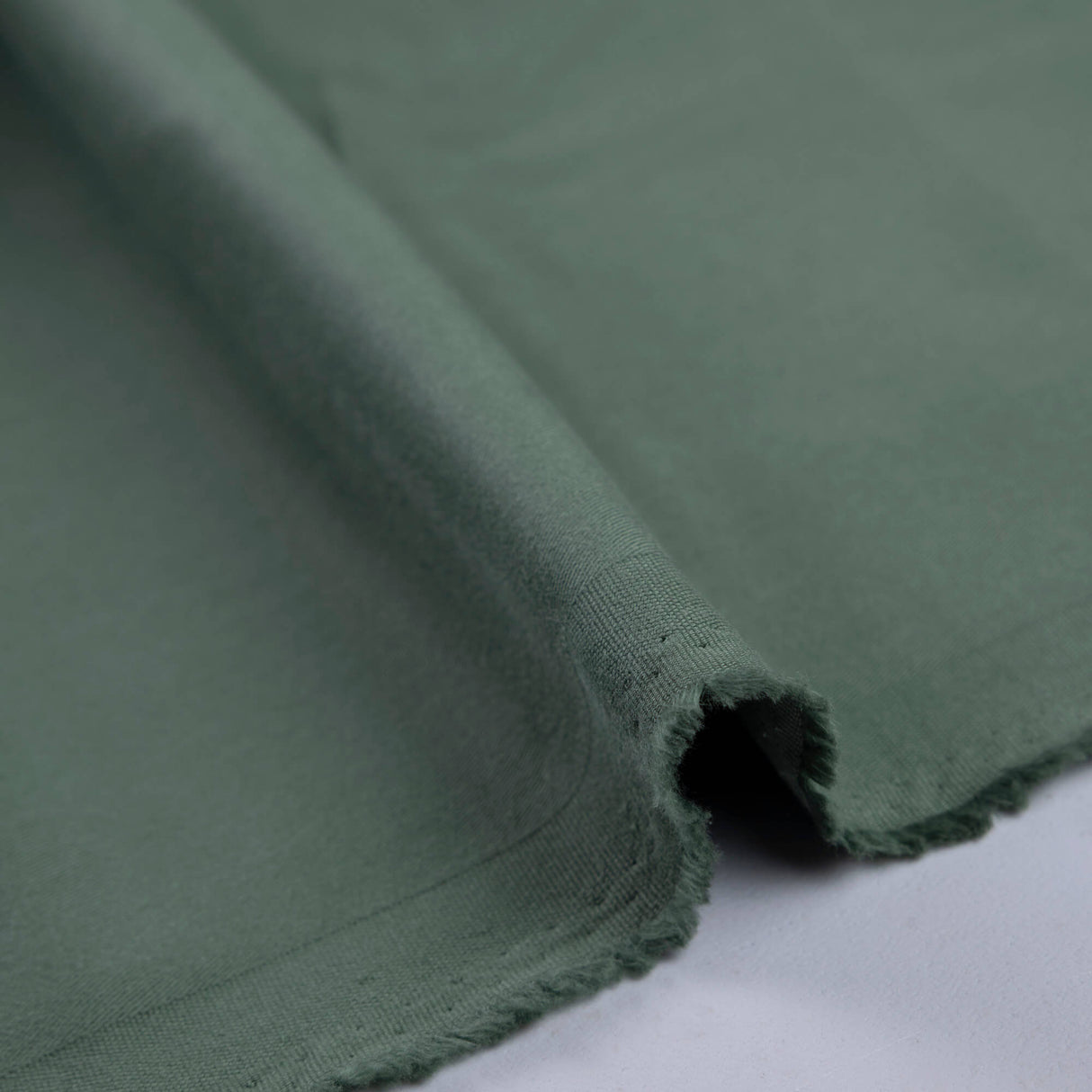 Gabardine emerisée coton & élasthanne - Vert olive