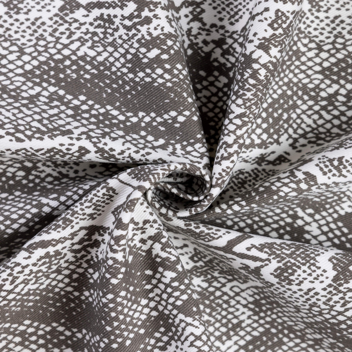 Gabardine coton & élasthanne - Python gris