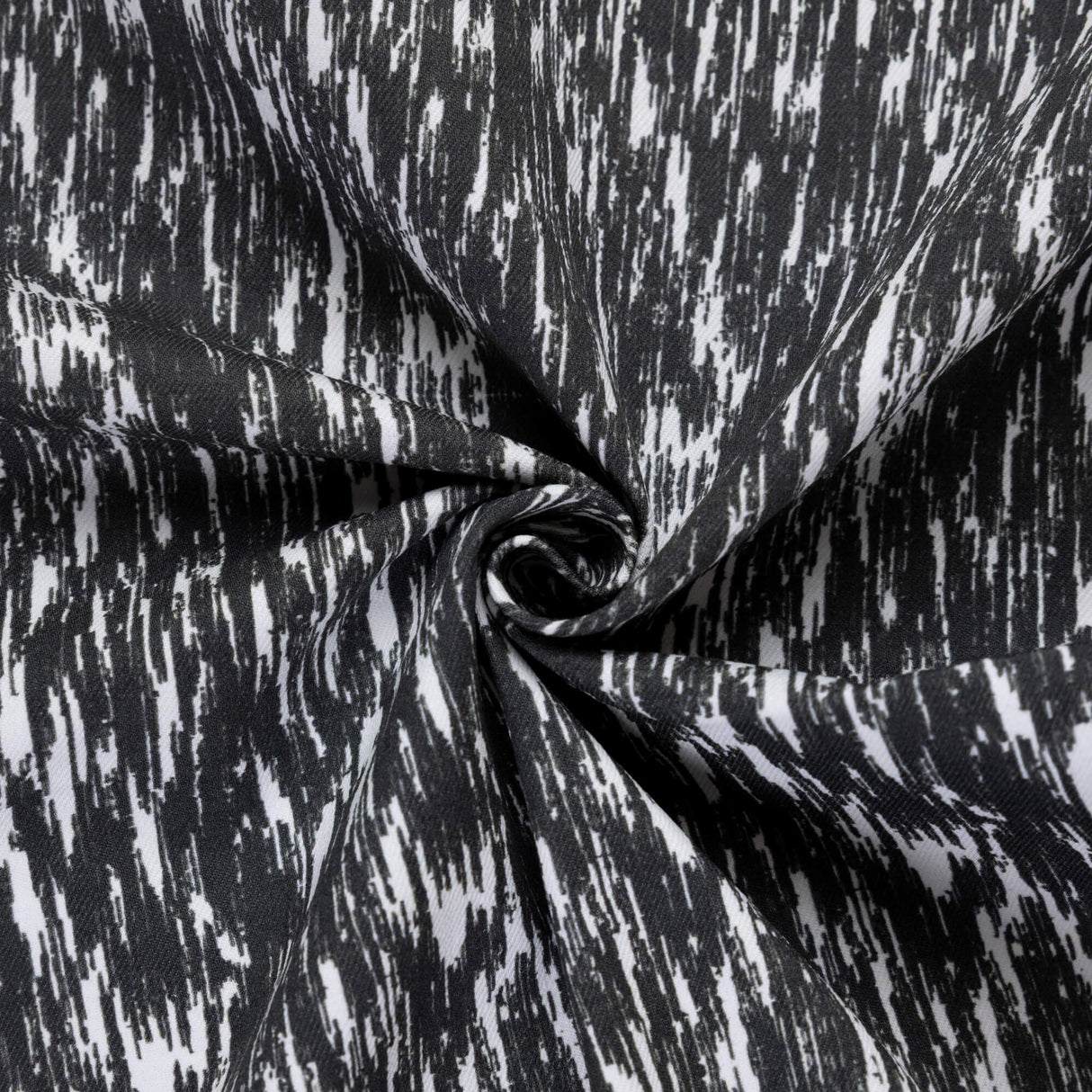 Gabardine coton & élasthanne - Noir & blanc abstrait