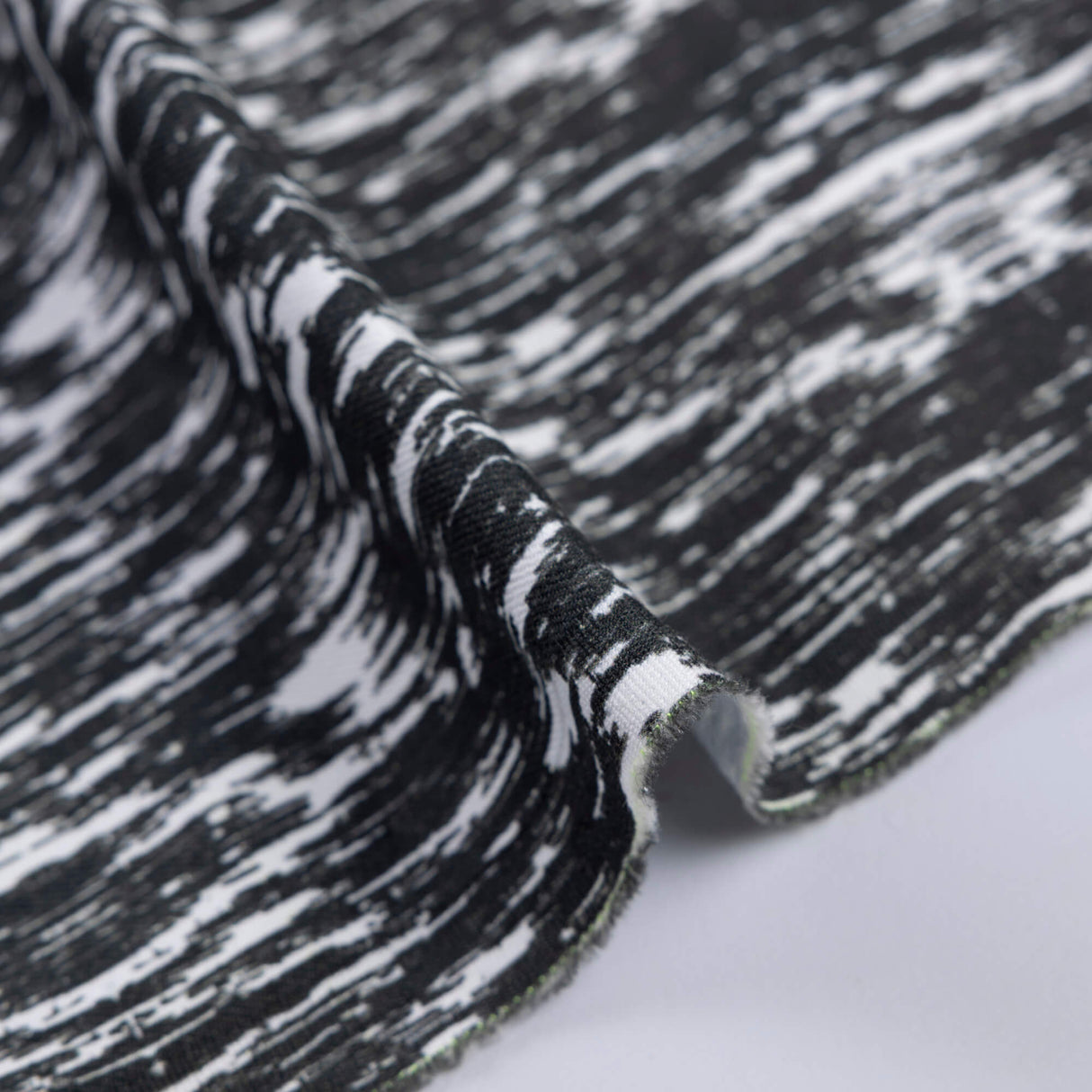 Gabardine coton & élasthanne - Noir & blanc abstrait
