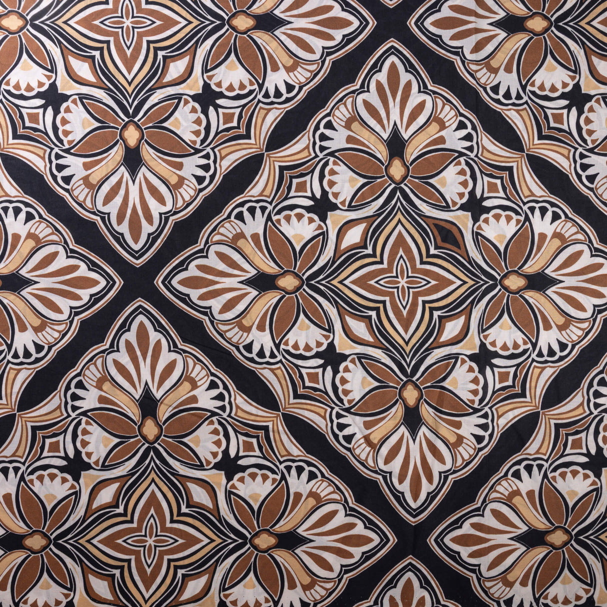 Batiste 100% viscose - Rosace caramel