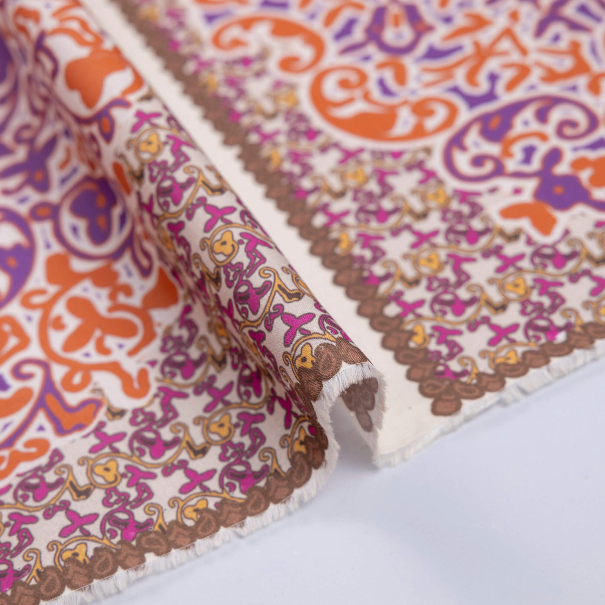 Batiste 100% viscose - Arabesque orange violet