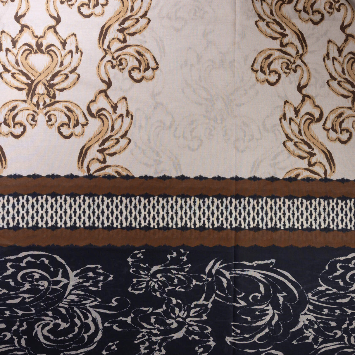 Batiste 100% coton - Arabesques noir beige