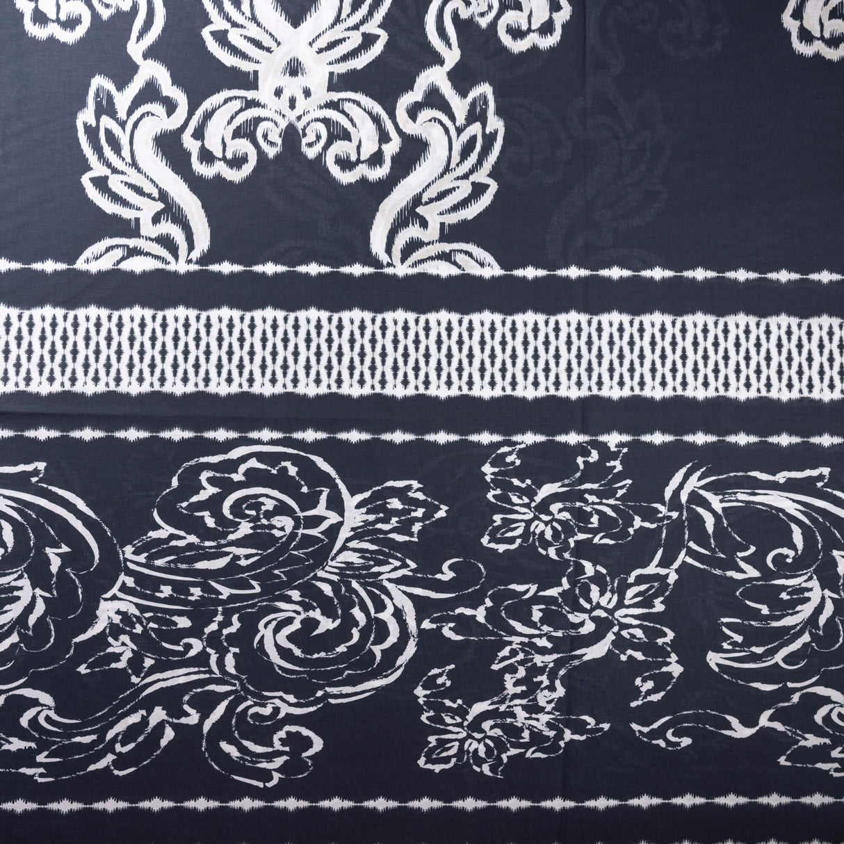 Batiste 100% coton - Arabesques noir écru