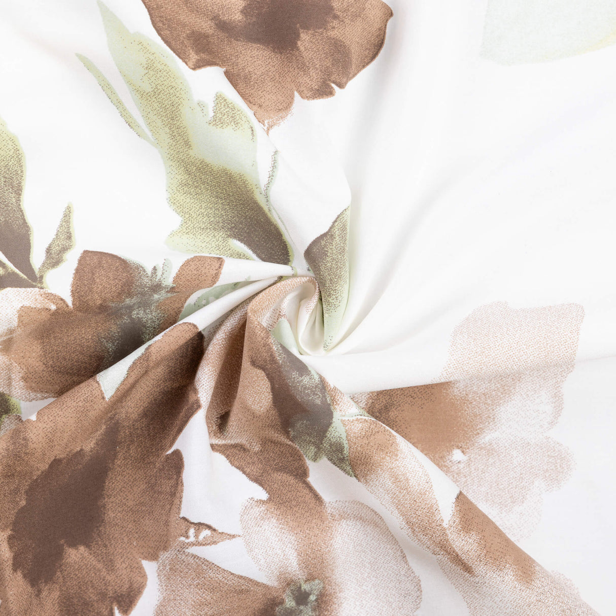 Étoffe 100% viscose - Fleurs beige