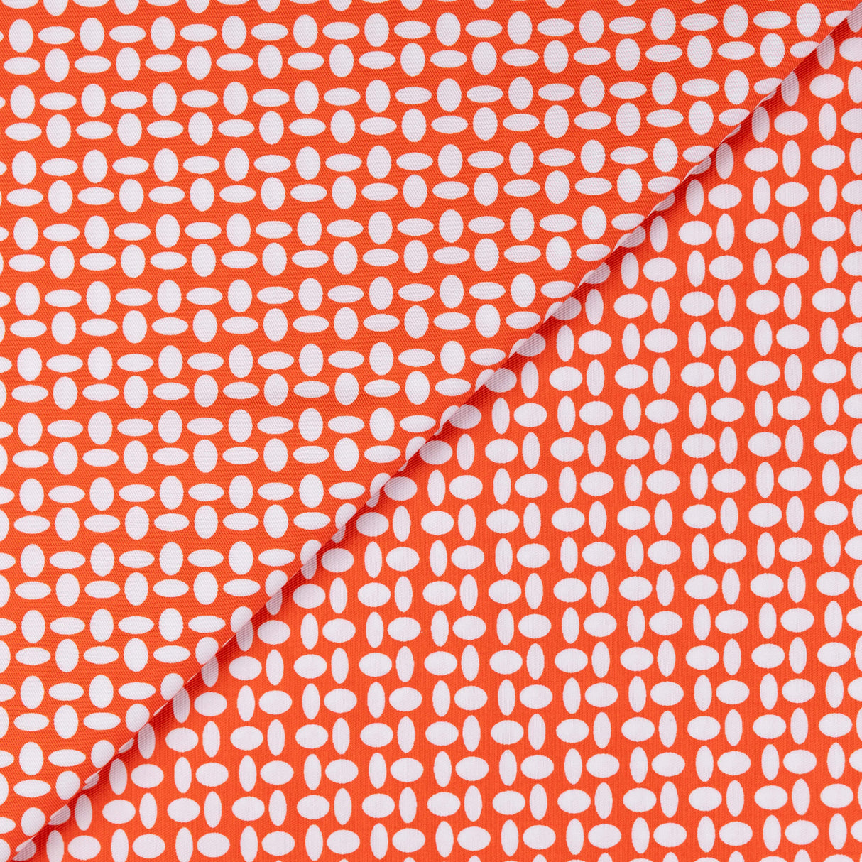 Gabardine coton & élasthanne - Ovales blanc fond orange