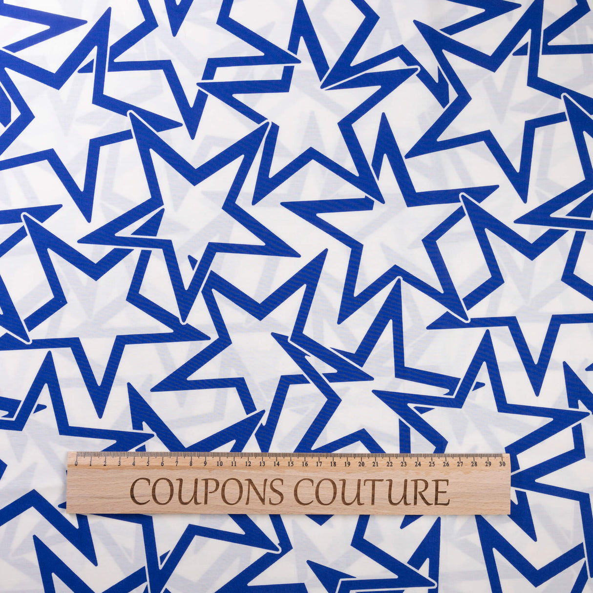 Percale 100% coton – Étoiles bleu électrique