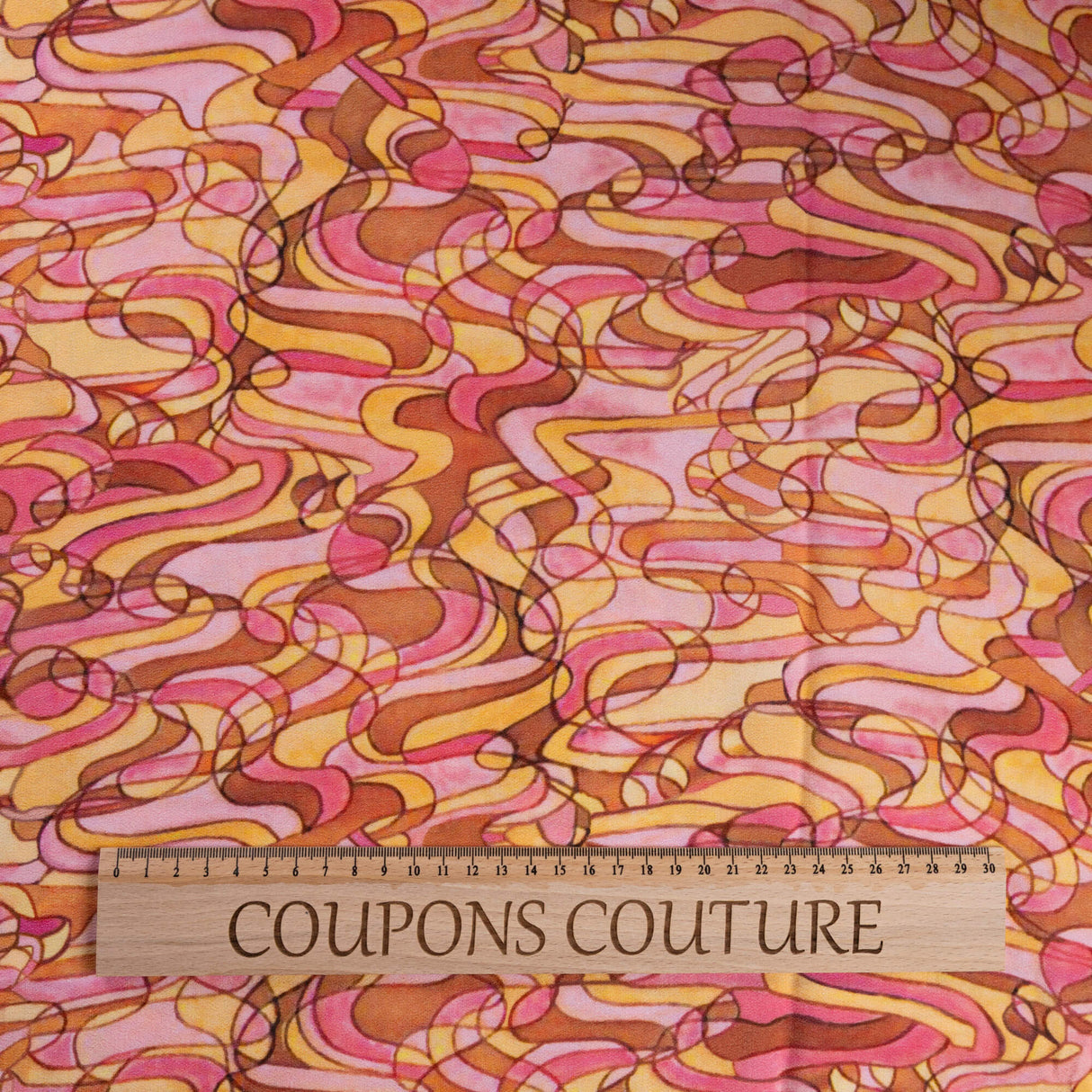 Crêpe 100% viscose - Abstrait rose