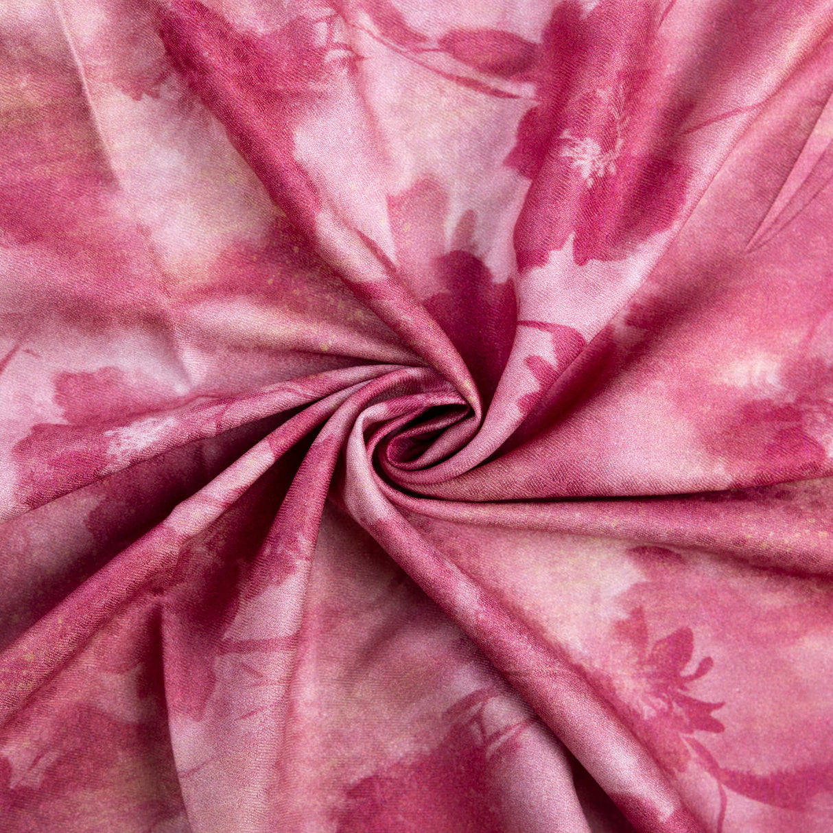 Twill 100% viscose – Fleurs aquarelle roses