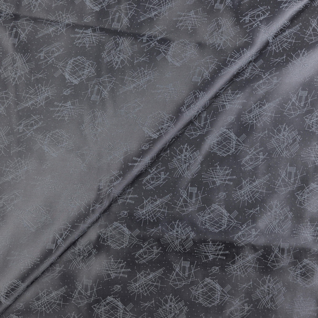 Doublure twill 100% viscose - Motif géométrique gris
