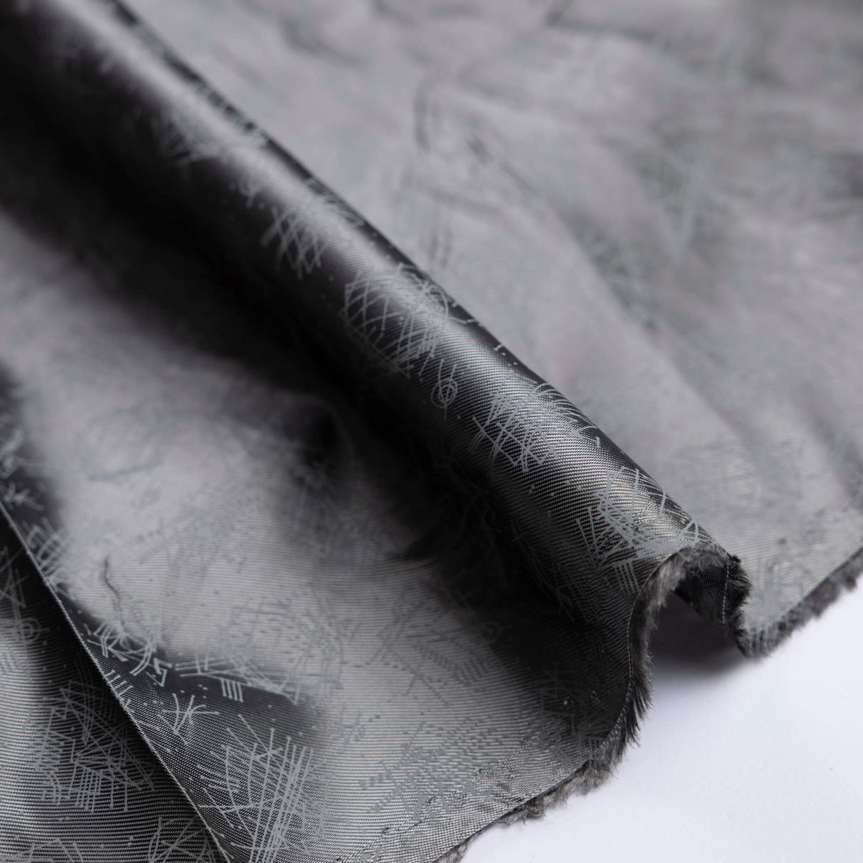 Doublure twill 100% viscose - Motif géométrique gris