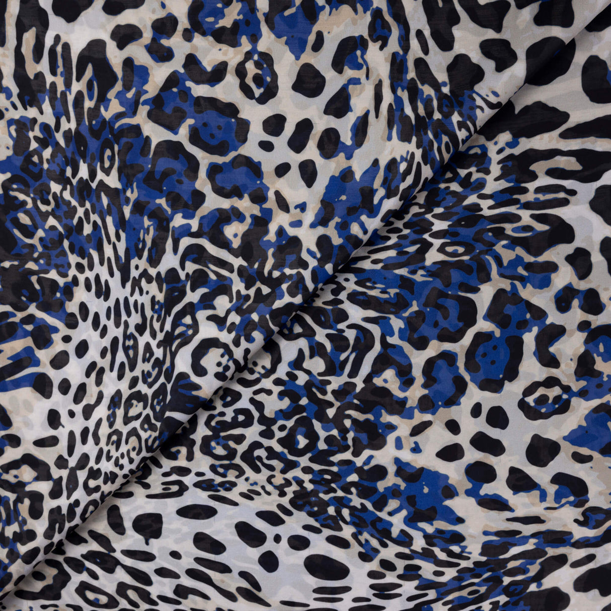 Satin léger - Léopard bleu